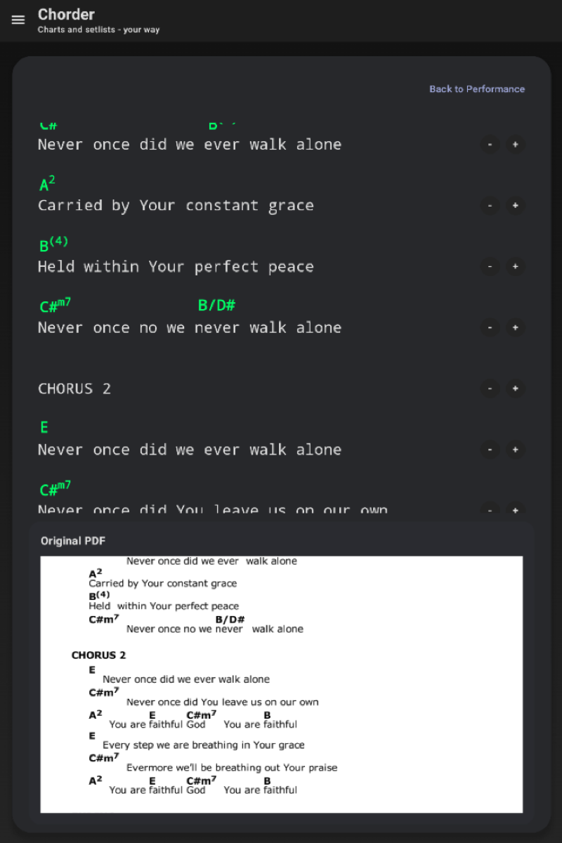 Import any PDF chart and fine-tune it — your edits, alongside the original.