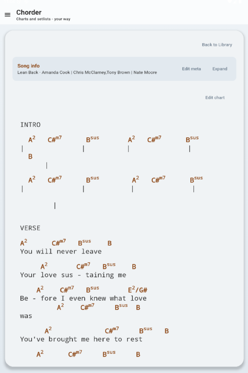 Clean, readable chord charts — exactly how you need them.